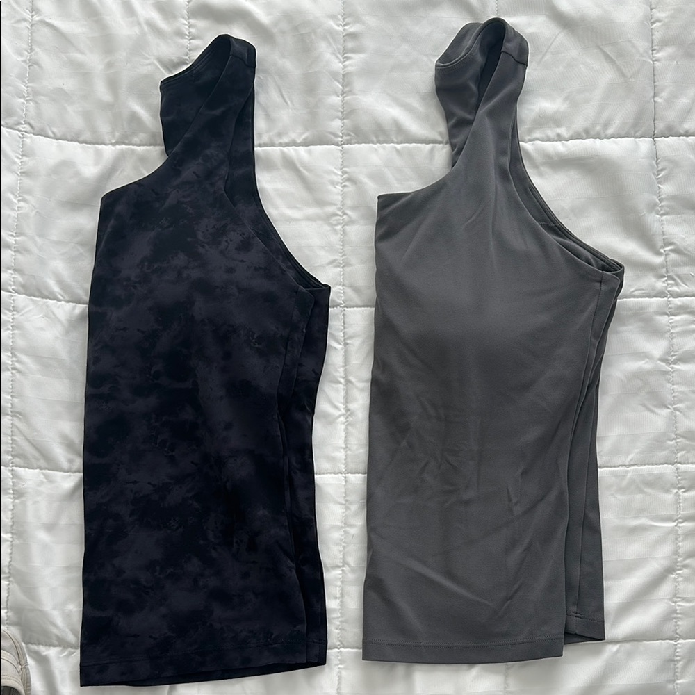 CRZ YOGA Women's One-Shoulder Tops - Black and Gray